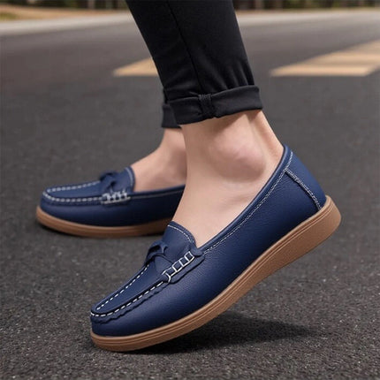 Orthopedic Women shoes Soft Leather Slip on Walking Loafers Shoes