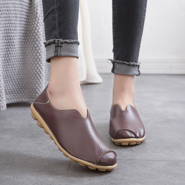 Blisscomfy Wide Toe Box & Wide Size Leather Moccasin – Classic Colors