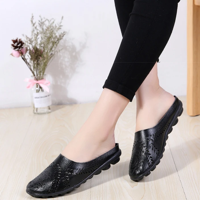 Comfortable Leather Mules – Wide Toe Box & Wide Sizes